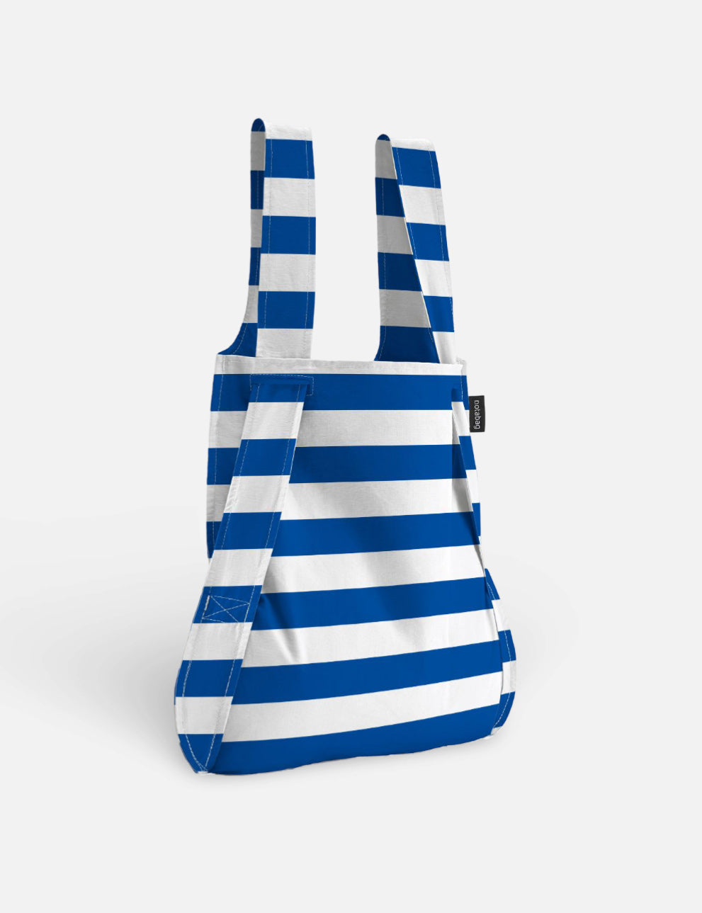 Blue and white striped backpack sale